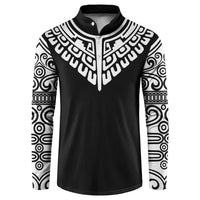 Japan Indigenous Jomon Tattoo Inspiration Button Sweatshirt Black Version