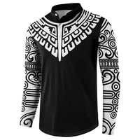 Japan Indigenous Jomon Tattoo Inspiration Button Sweatshirt Black Version