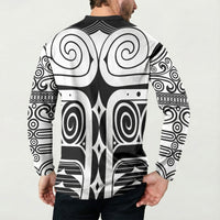 Japan Indigenous Jomon Tattoo Inspiration Button Sweatshirt Black Version