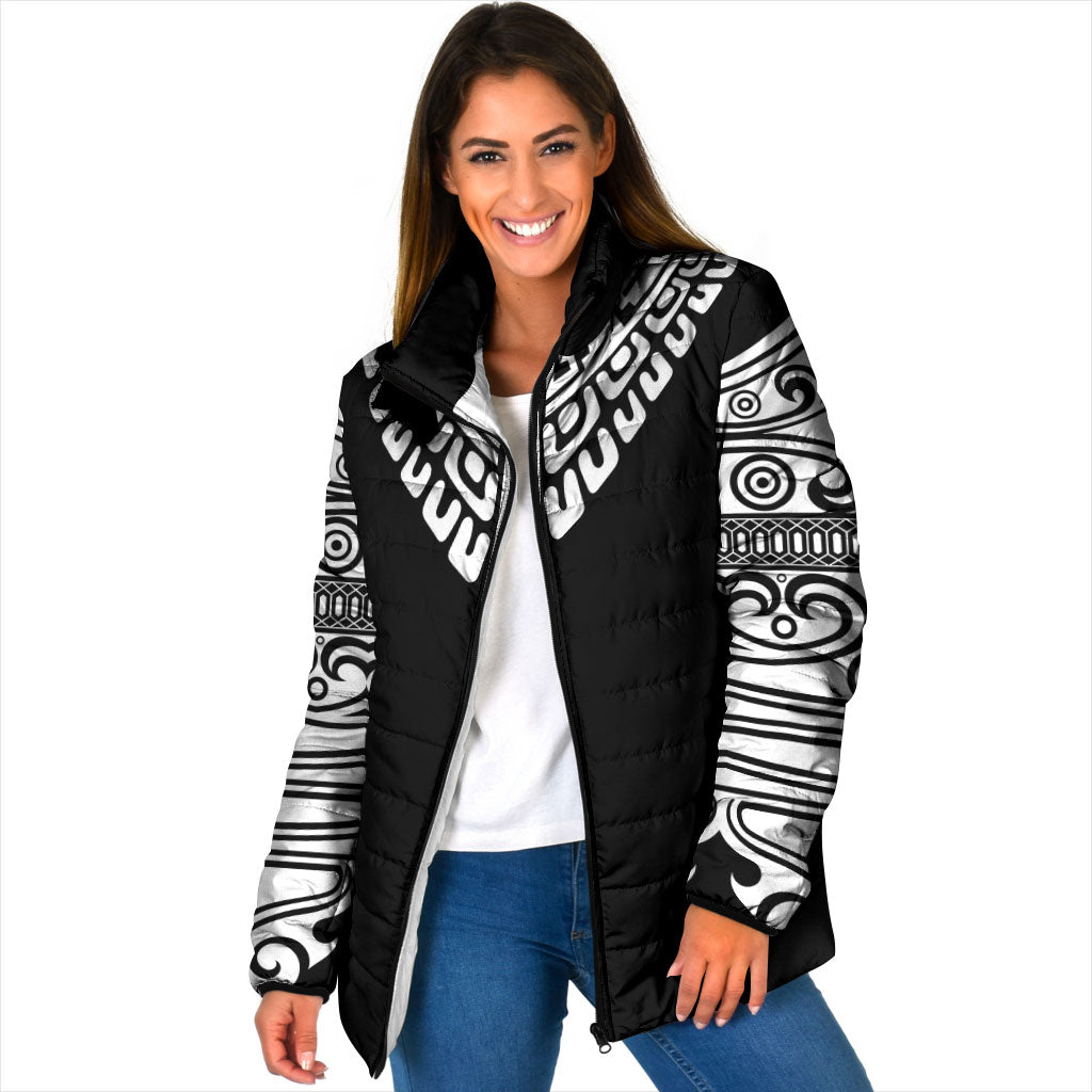 Japan Indigenous Jomon Tattoo Inspiration Padded Jacket Black Version