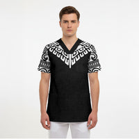 Japan Indigenous Jomon Tattoo Inspiration Scrub Top Black Version
