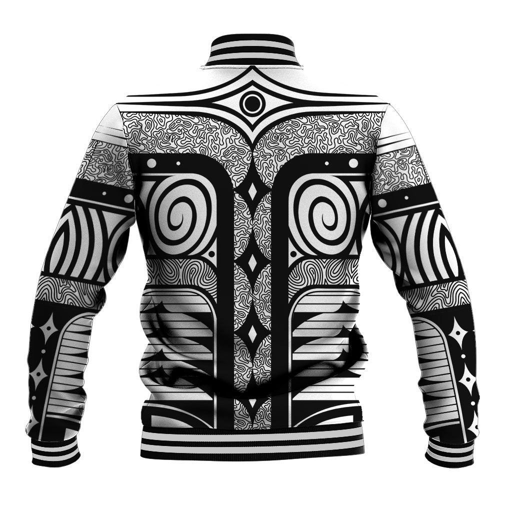 Japanese Indigenous Baseball Jacket Jomon Tribal Inspired White