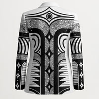 Japanese Indigenous Blazer Jomon Tribal Inspired White