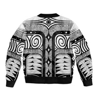 Japanese Indigenous Bomber Jacket Jomon Tribal Inspired White