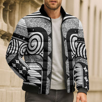 Japanese Indigenous Bomber Puffer Jacket Jomon Tribal Inspired White