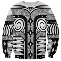 Japanese Indigenous Sweatshirt Jomon Tribal Inspired White