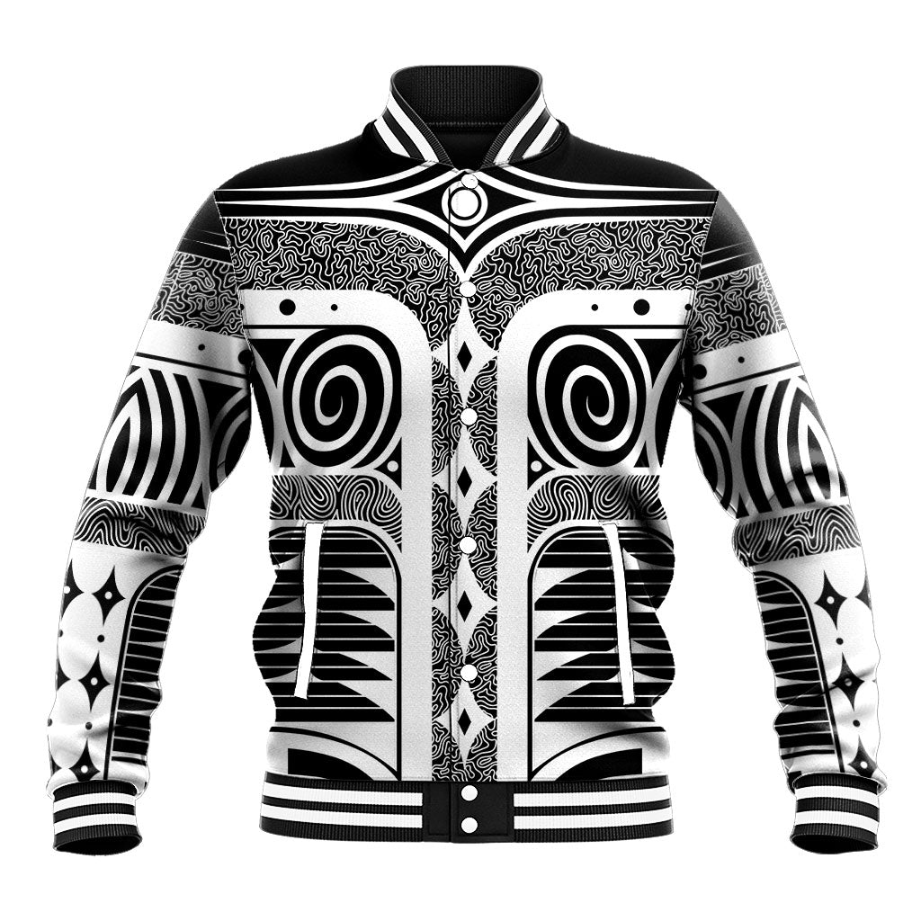 Japanese Indigenous Baseball Jacket Jomon Tribal Inspired Black