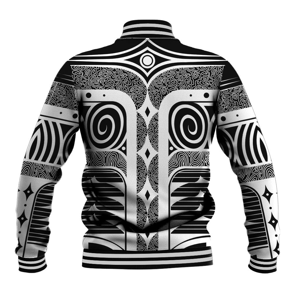 Japanese Indigenous Baseball Jacket Jomon Tribal Inspired Black