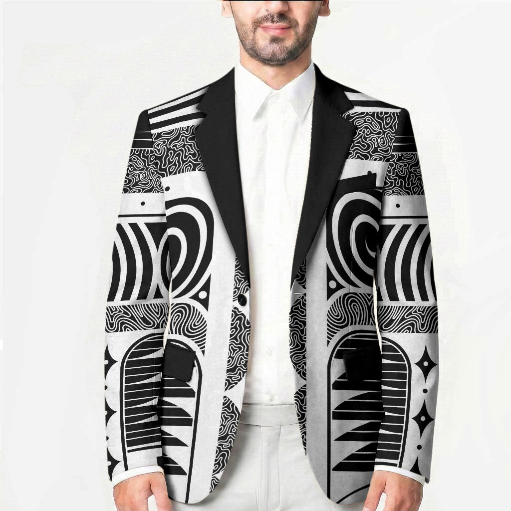 Japanese Indigenous Blazer Jomon Tribal Inspired Black