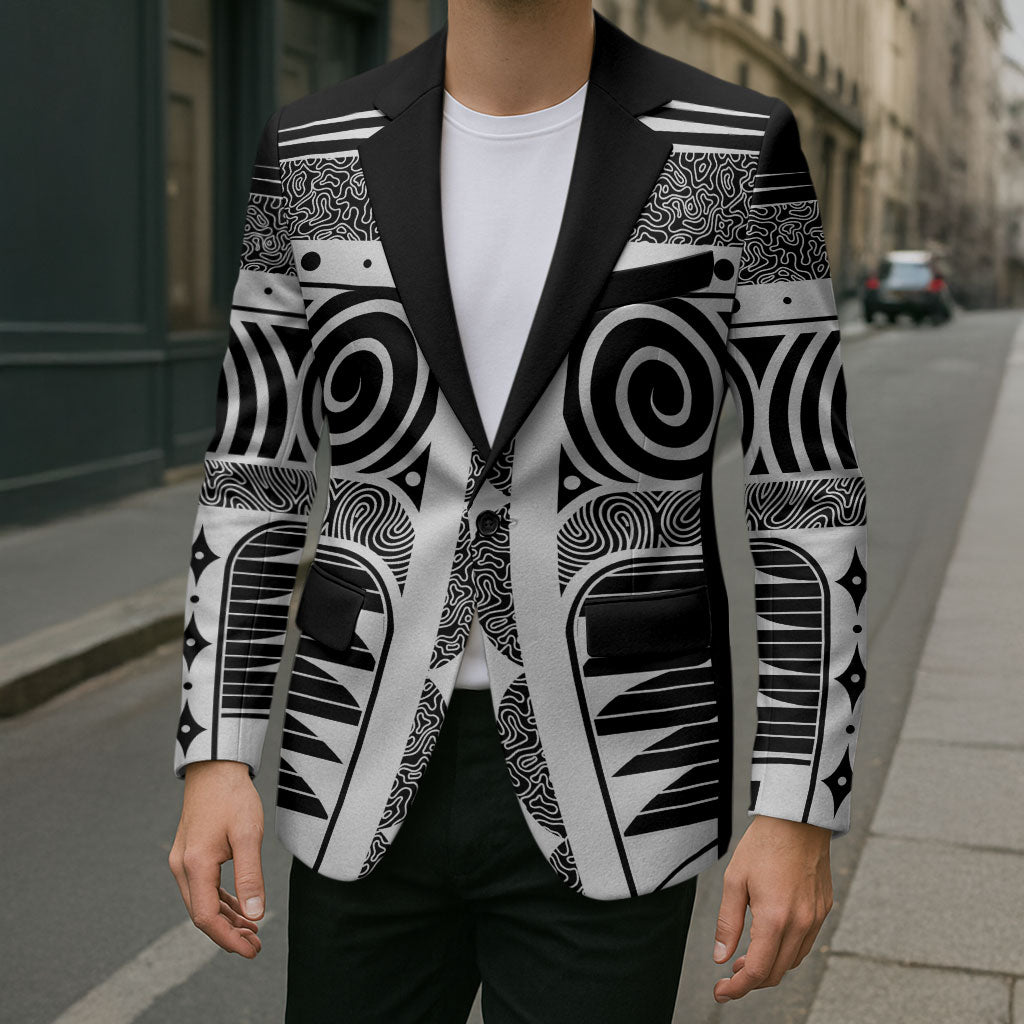 Japanese Indigenous Blazer Jomon Tribal Inspired Black
