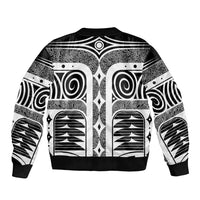 Japanese Indigenous Bomber Jacket Jomon Tribal Inspired Black