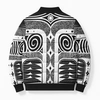 Japanese Indigenous Bomber Puffer Jacket Jomon Tribal Inspired Black