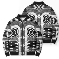 Japanese Indigenous Bomber Puffer Jacket Jomon Tribal Inspired Black
