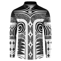 Japanese Indigenous Button Sweatshirt Jomon Tribal Inspired Black
