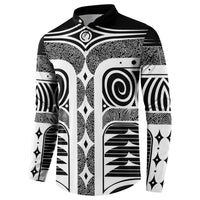 Japanese Indigenous Button Sweatshirt Jomon Tribal Inspired Black
