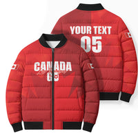 Custom Canada Football 2026 Bomber Puffer Jacket Les Rouges Making History