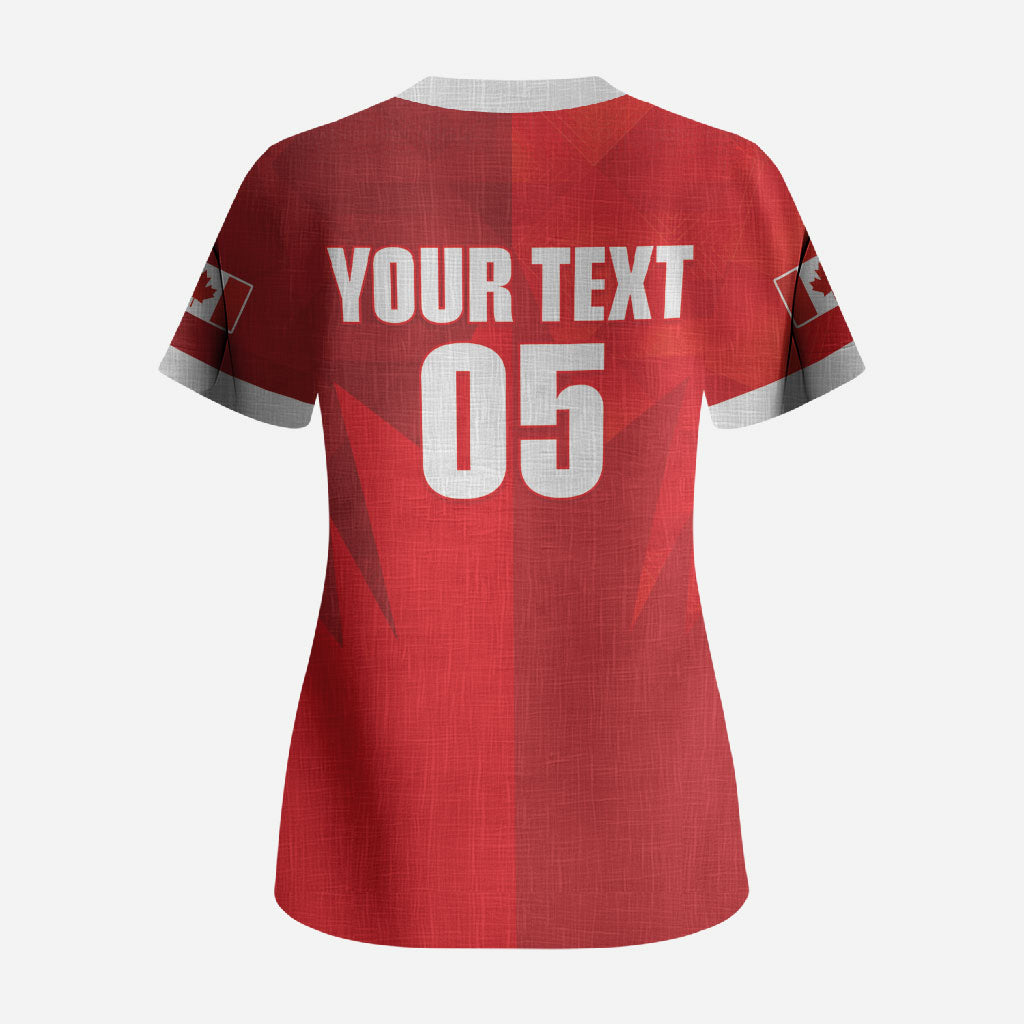 Custom Canada Football 2026 Scrub Top Les Rouges Making History
