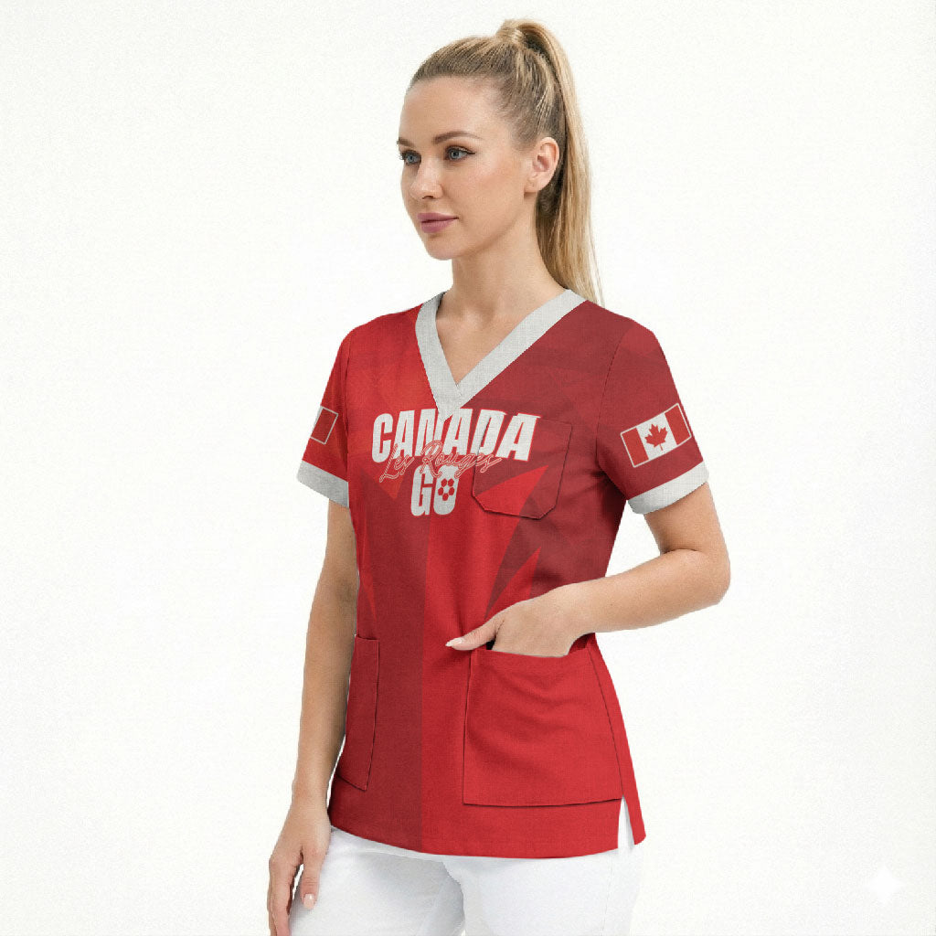 Custom Canada Football 2026 Scrub Top Les Rouges Making History