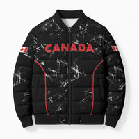 Custom Canada Football 2026 Bomber Puffer Jacket Go Les Rouges
