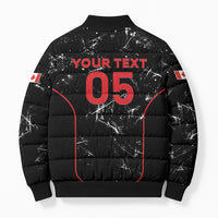 Custom Canada Football 2026 Bomber Puffer Jacket Go Les Rouges