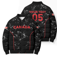 Custom Canada Football 2026 Bomber Puffer Jacket Go Les Rouges