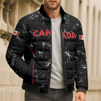 Custom Canada Football 2026 Bomber Puffer Jacket Go Les Rouges