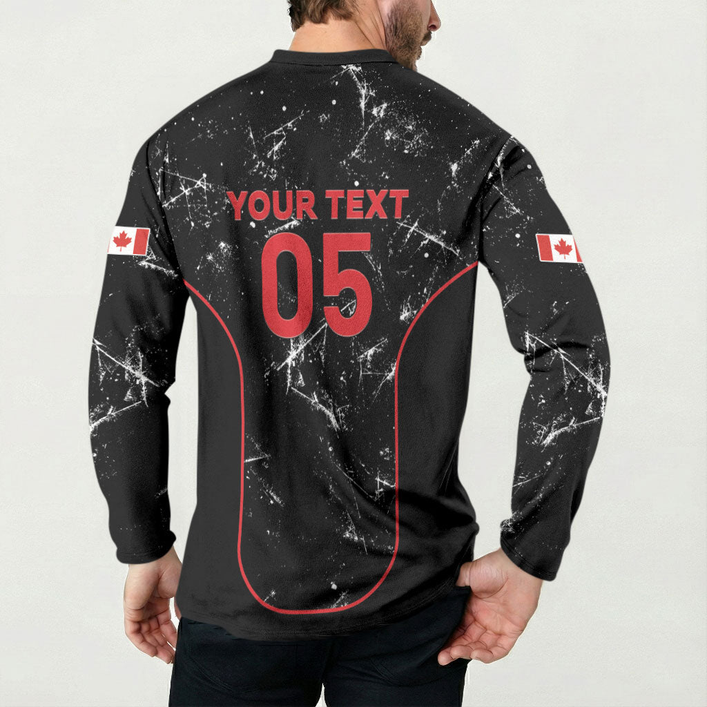 Custom Canada Football 2026 Button Sweatshirt Go Les Rouges