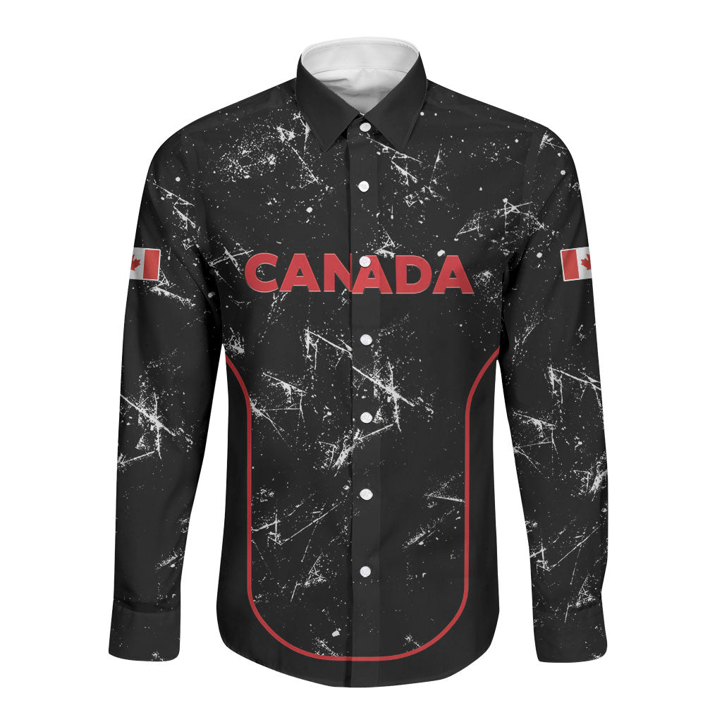 Custom Canada Football 2026 Long Sleeve Button Shirt Go Les Rouges