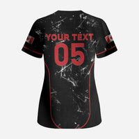 Custom Canada Football 2026 Scrub Top Go Les Rouges