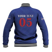 Custom Cape Verde Football Baseball Jacket Blue Sharks Still Undefeated
