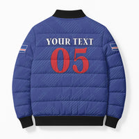 Custom Cape Verde Football Bomber Puffer Jacket Blue Sharks Still Undefeated