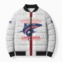 Custom Cabo Verde Bomber Puffer Jacket Blue Sharks Fear No Giants