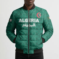 Custom Algeria Football 2026 Bomber Puffer Jacket Algerian Geometric Patterns