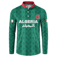 Custom Algeria Football 2026 Button Sweatshirt Algerian Geometric Patterns