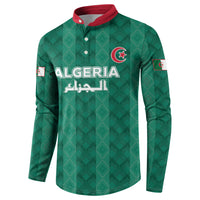 Custom Algeria Football 2026 Button Sweatshirt Algerian Geometric Patterns