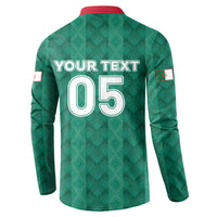 Custom Algeria Football 2026 Button Sweatshirt Algerian Geometric Patterns