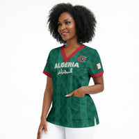 Custom Algeria Football 2026 Scrub Top Algerian Geometric Patterns