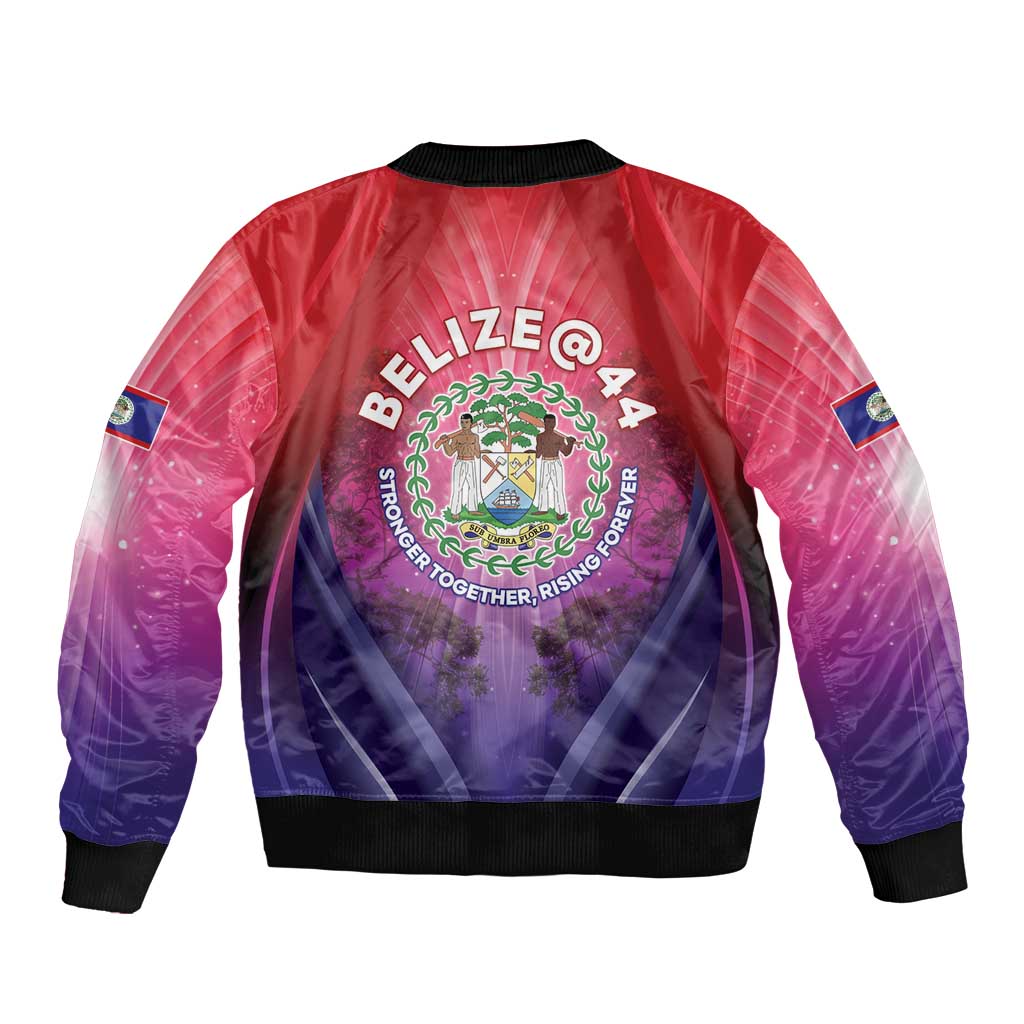 Belize 44th Independence Anniversary Bomber Jacket Stronger Together Rising Forever - Wonder Print Shop