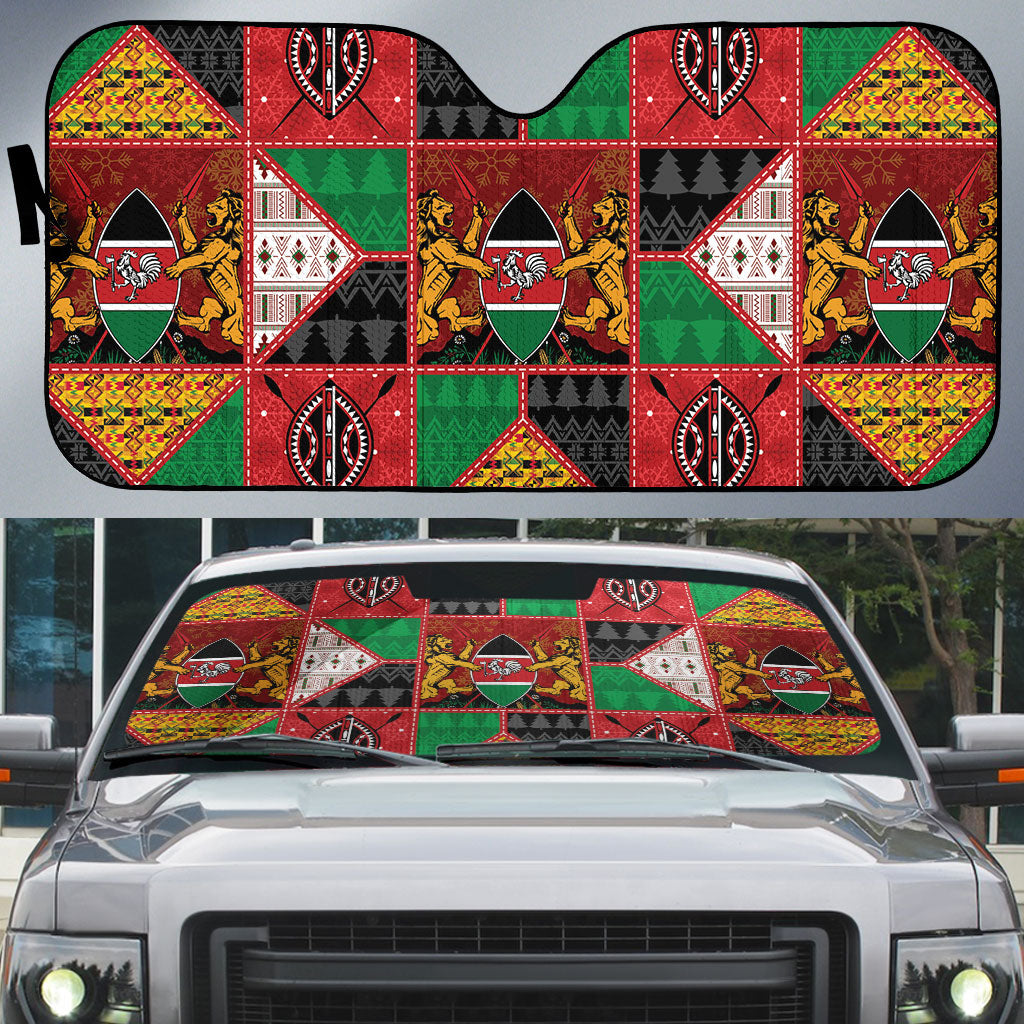 Kenya Christmas Auto Sun Shade Patchwork Style