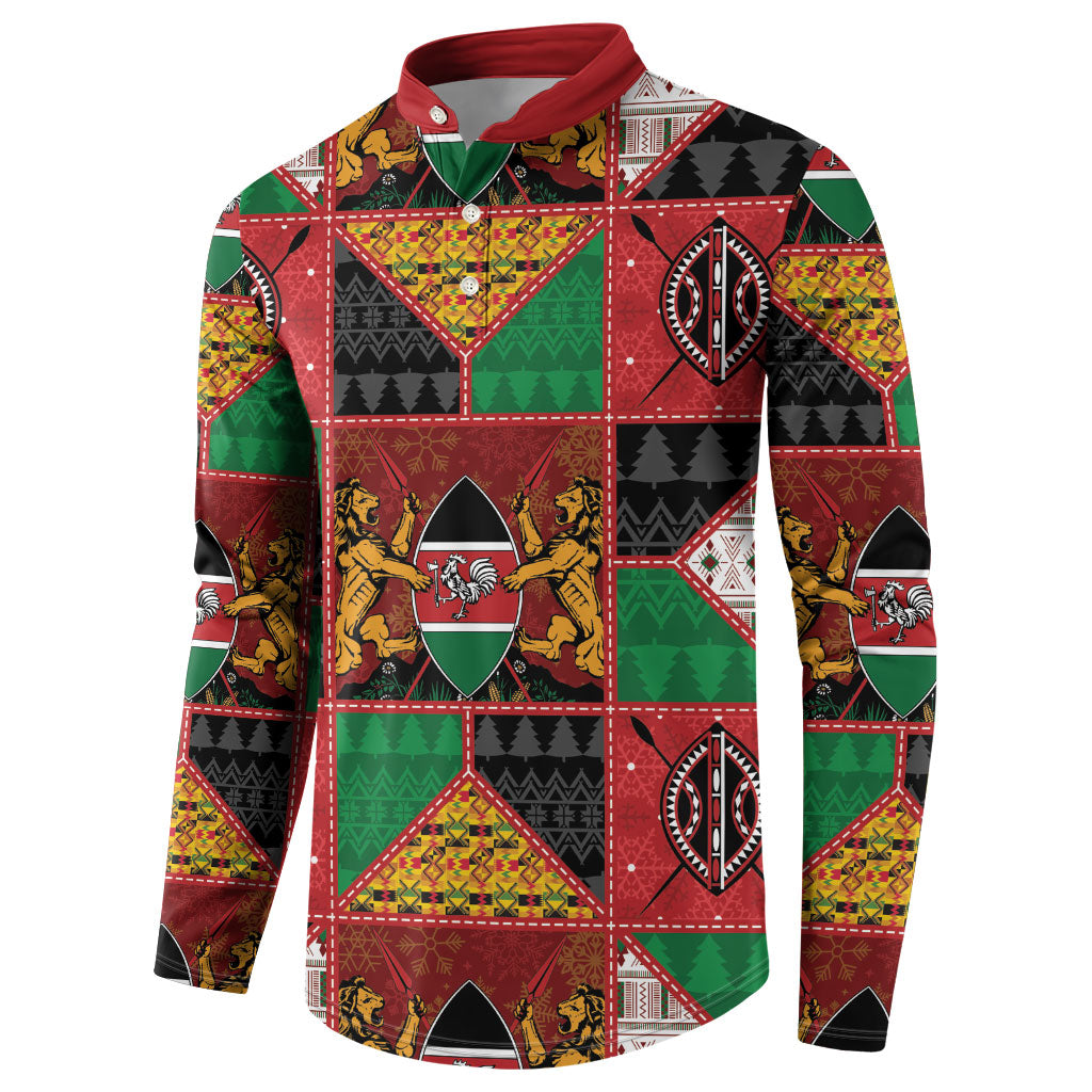 Kenya Christmas Button Sweatshirt Patchwork Style