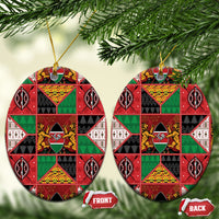Kenya Christmas Ceramic Ornament Patchwork Style