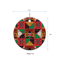 Kenya Christmas Ceramic Ornament Patchwork Style