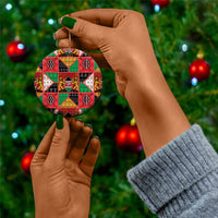 Kenya Christmas Ceramic Ornament Patchwork Style