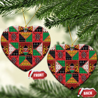 Kenya Christmas Ceramic Ornament Patchwork Style