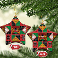 Kenya Christmas Ceramic Ornament Patchwork Style