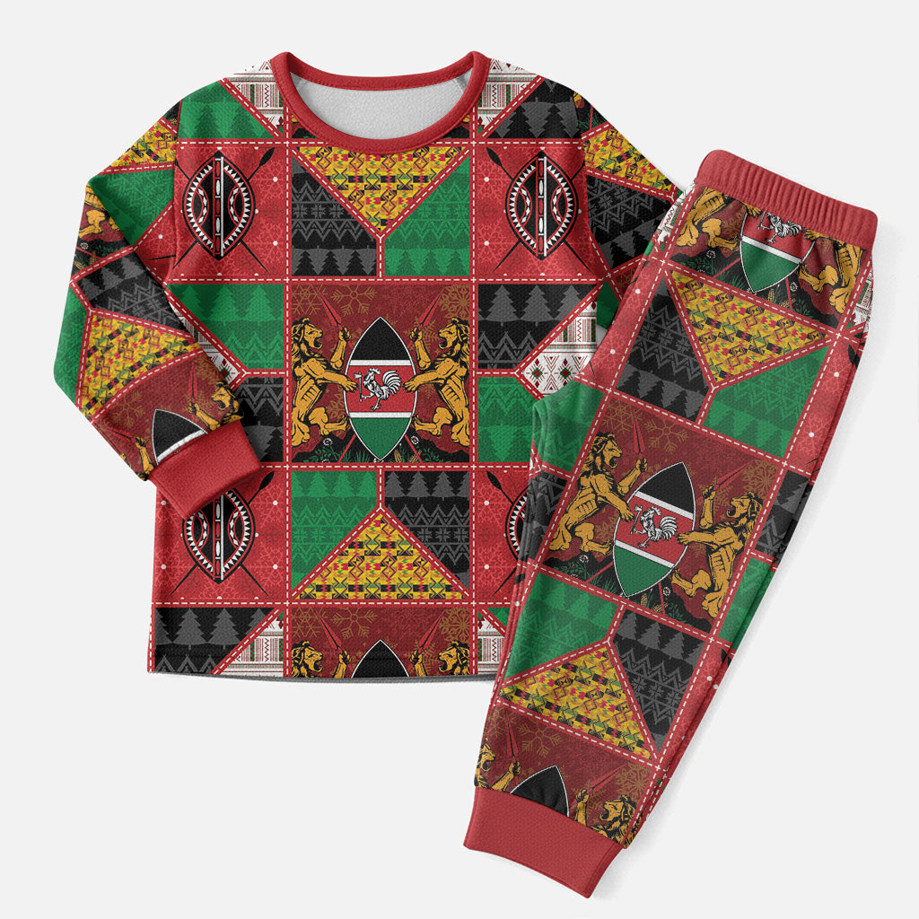 Kenya Christmas Pajama Set Patchwork Style