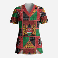 Kenya Christmas Scrub Top Patchwork Style