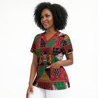 Kenya Christmas Scrub Top Patchwork Style