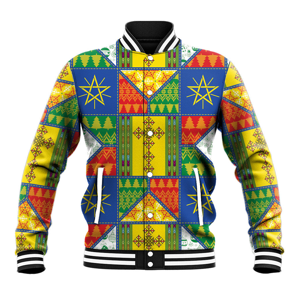 Ethiopia Christmas Baseball Jacket Patchwork Style