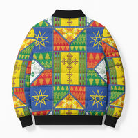 Ethiopia Christmas Bomber Puffer Jacket Patchwork Style